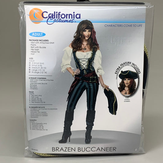 CALIFORNIA COSTUMES Women's Brazen Buccaneer Costume Sz-L Multicolor 01393