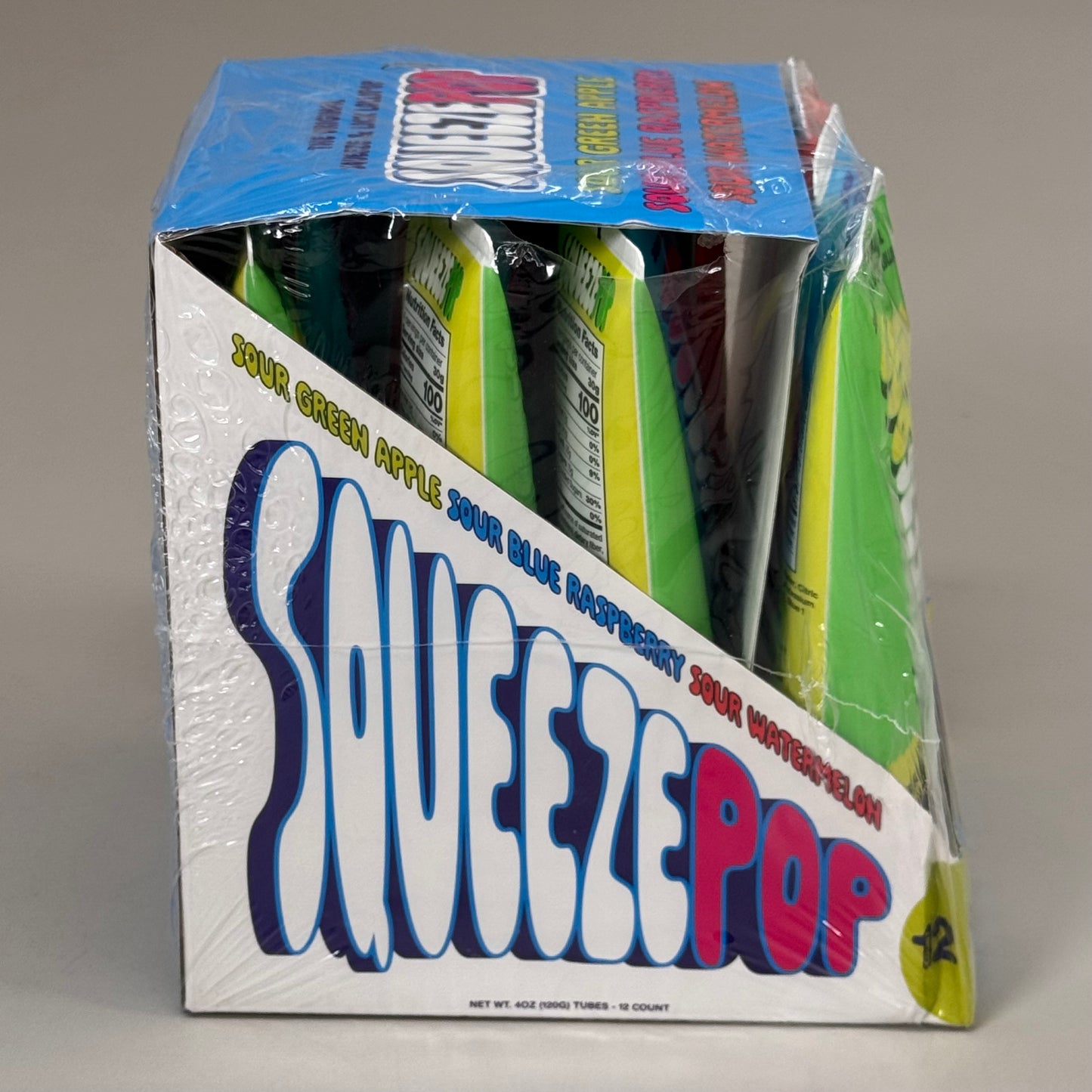 ICONIC CANDY (12 PACK) The Original Squeeze Pop 3 Assorted Flavors 4oz BB 02/26