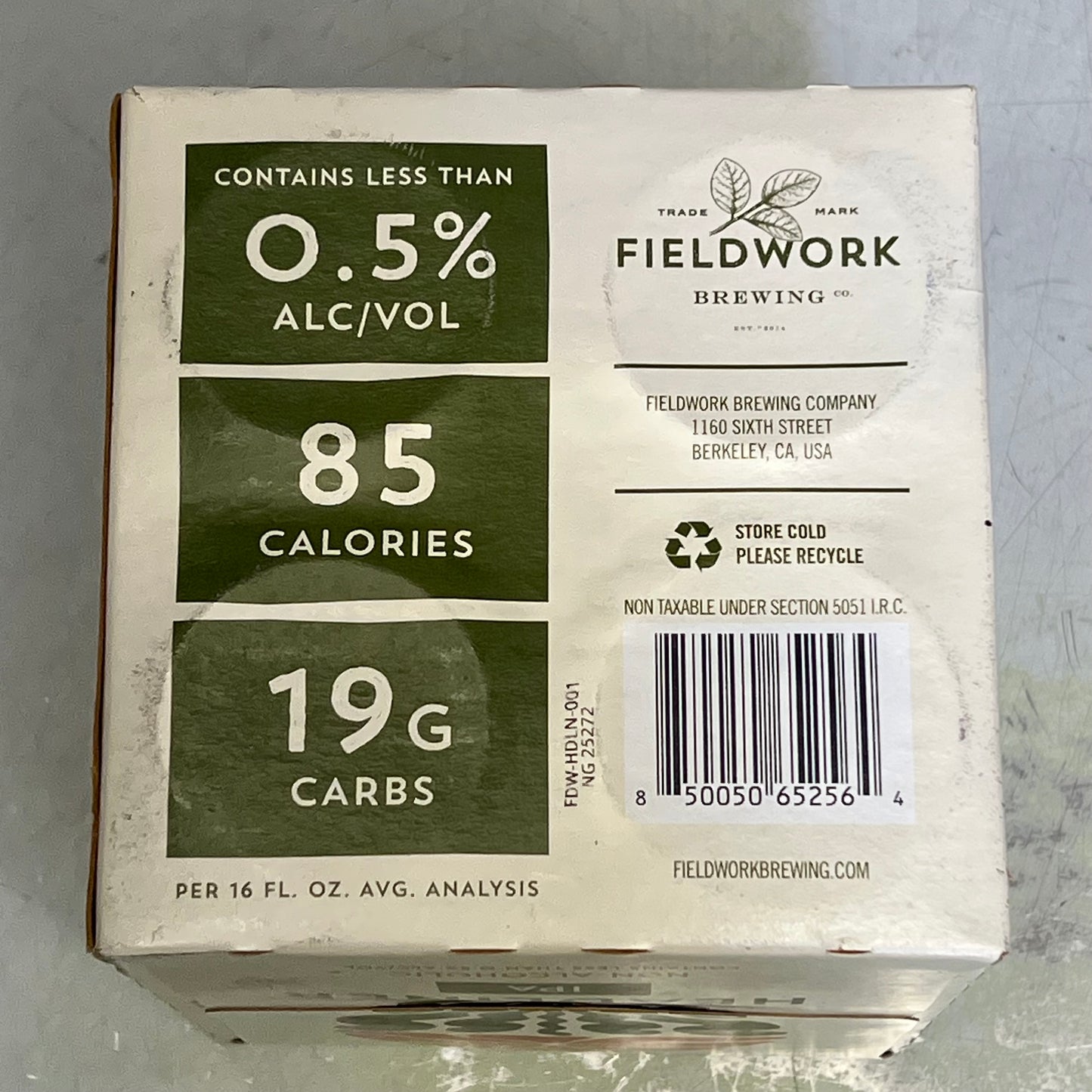 ZA@ FIELDWORK (3 PACK, 12 CANS TOTAL) Headliner Non-Alcoholic IPA 16 Fl Oz (Slight|ly Distressed Packaging)