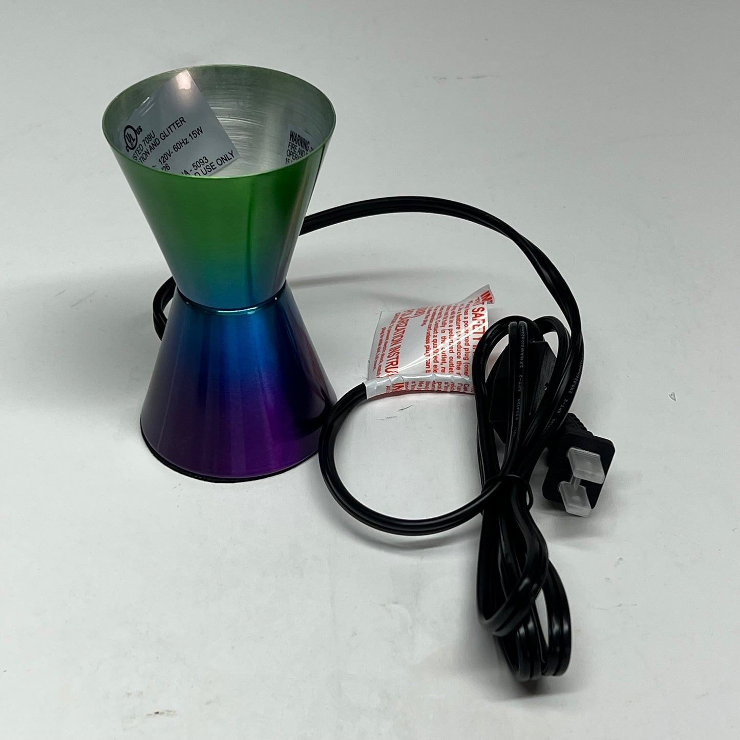 SCHYLING Accent Lava Lamp Illuminate Your Mood 11.5" Rainbow Liquid & Base 1982