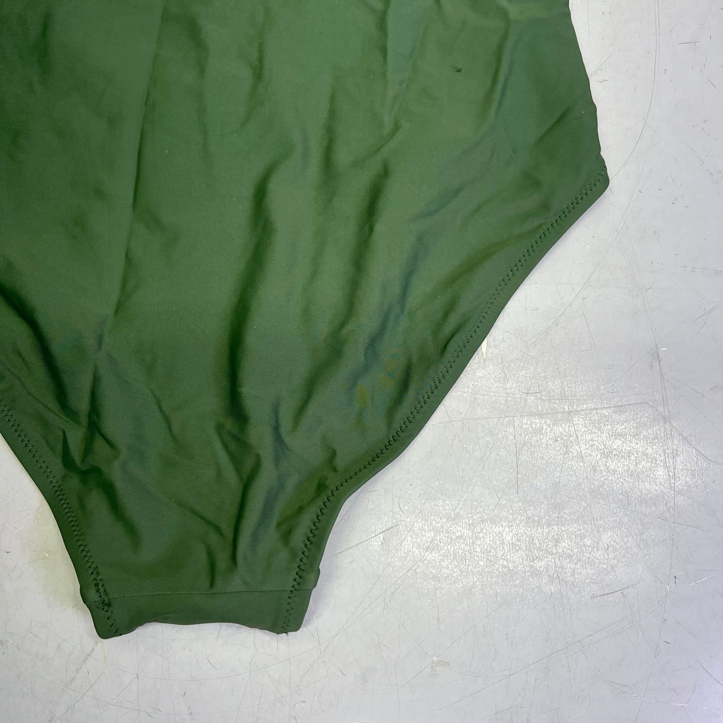 CHARMO Tie Strap One Piece Scrunched Torso Swimsuit Women's Sz M Olive Green