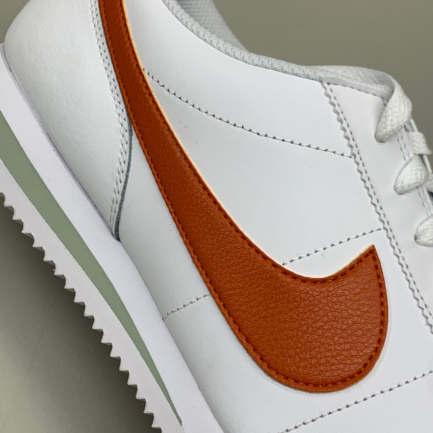 NIKE Cortez White and Campfire Orange 12.5 US/ EUR 47/ UK 1.5 DM4044-102