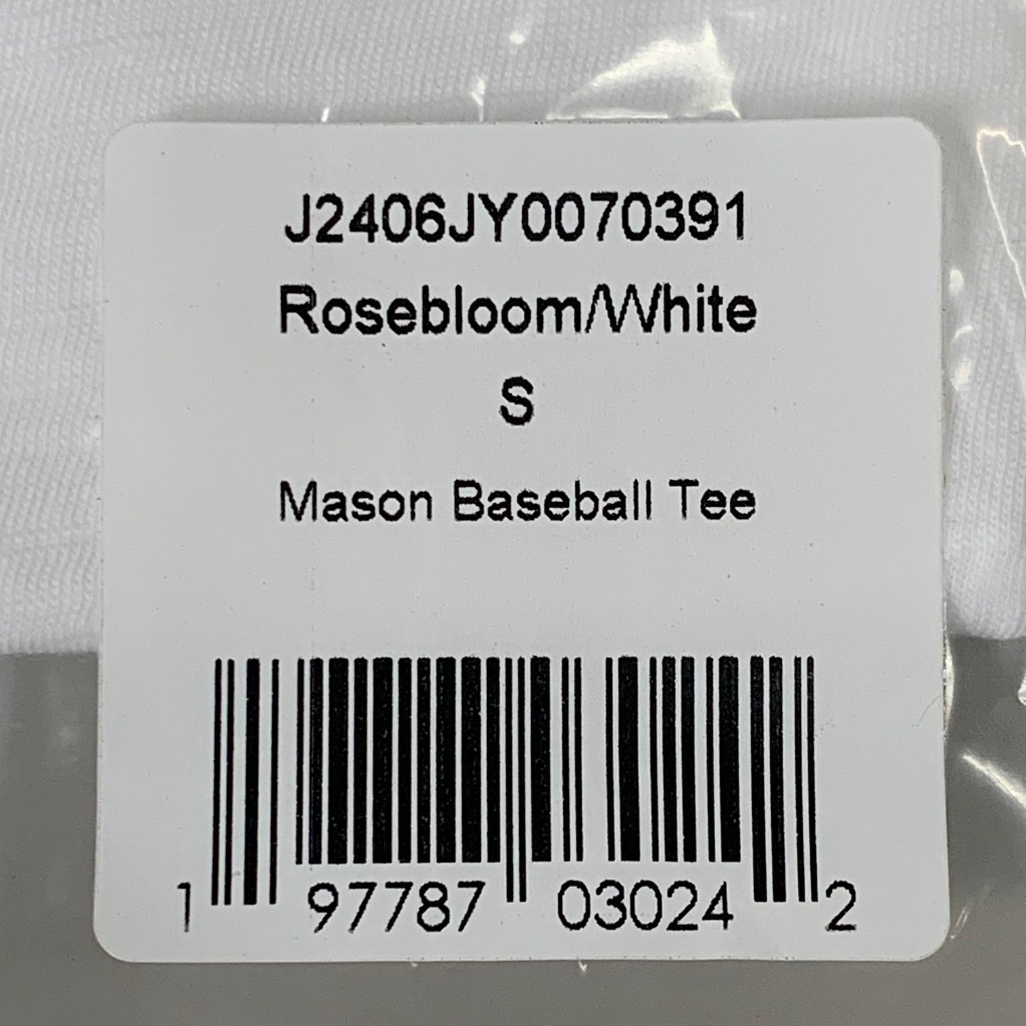 VERONICA BEARD Jeans Women's Mason Baseball Tee Sz-S Rosebloom/White