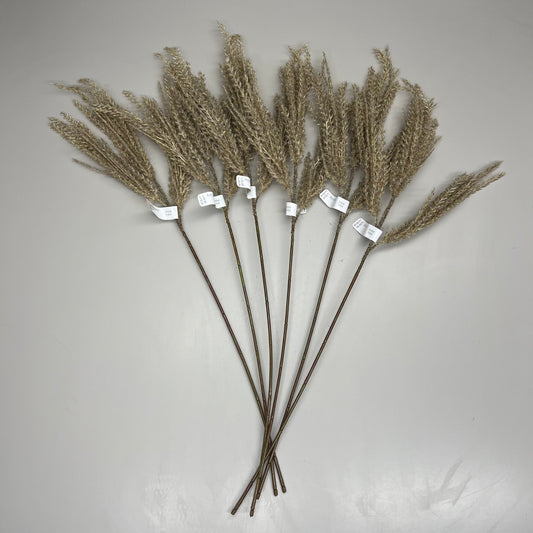 ASHLAND (6 PACK) Brown Pampas Grass w/ Stem Made From Plastic & Iron Wire 716087