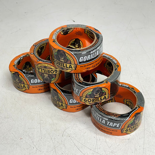 ZA@ GORILLA TAPE (6 PACK) Duct Tape Double Thick Adhesive 1.88" x 10 Yd Black 105462 (Distressed)
