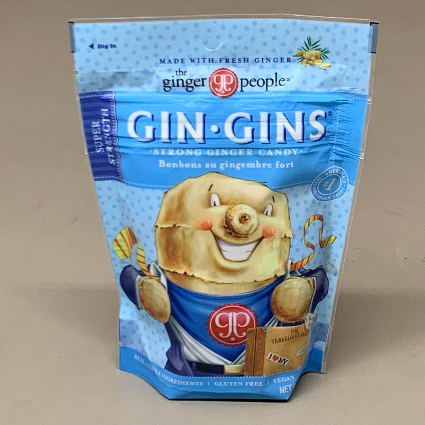 GIN GINS Super Strength Individually Wrapped Healthy Candy 30 oz Bag