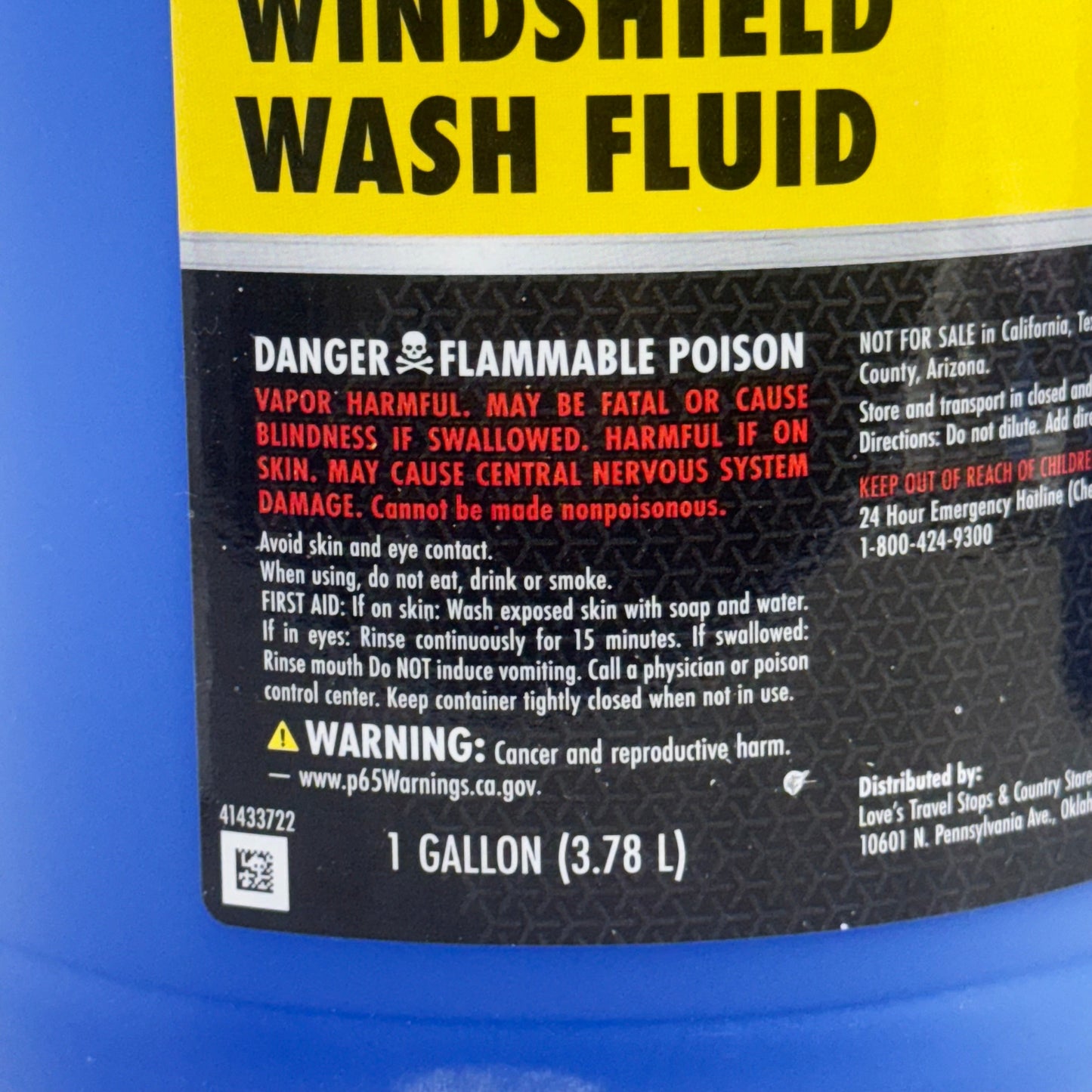 ZA@ LOVES (6 PACK, 1 Gallon Each) Windshield Wash Fluid Blue B