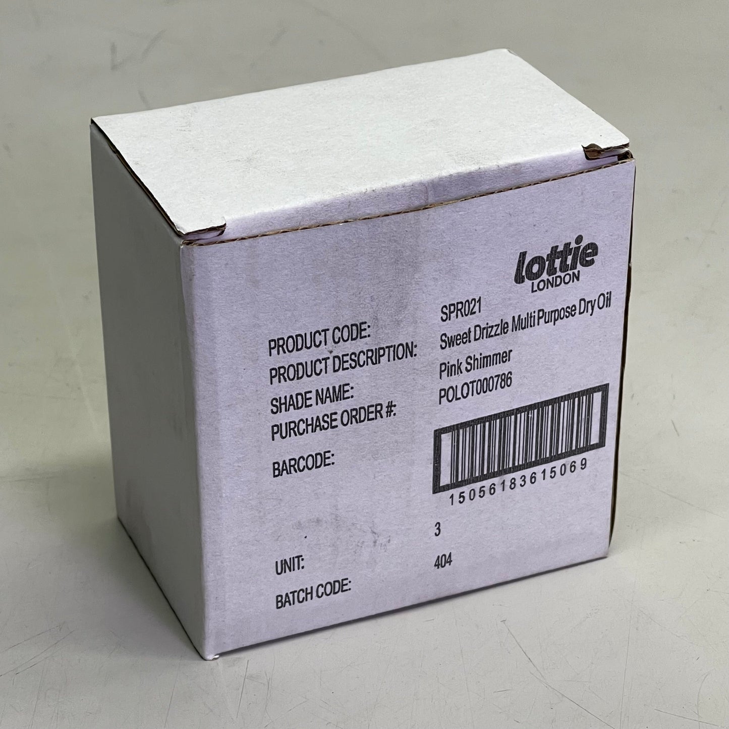 ZA@ LOTTIE LONDON (3 PACK) Sweet Drizzle Body Oil 1.69 fl oz "Pink Shimmer" SPR021 D