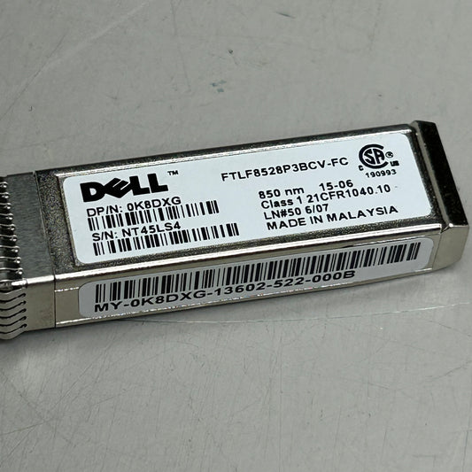 DELL Networking Transceiver 850 NM Wavelength 8Gbe FTLF8528P3BCV-FC