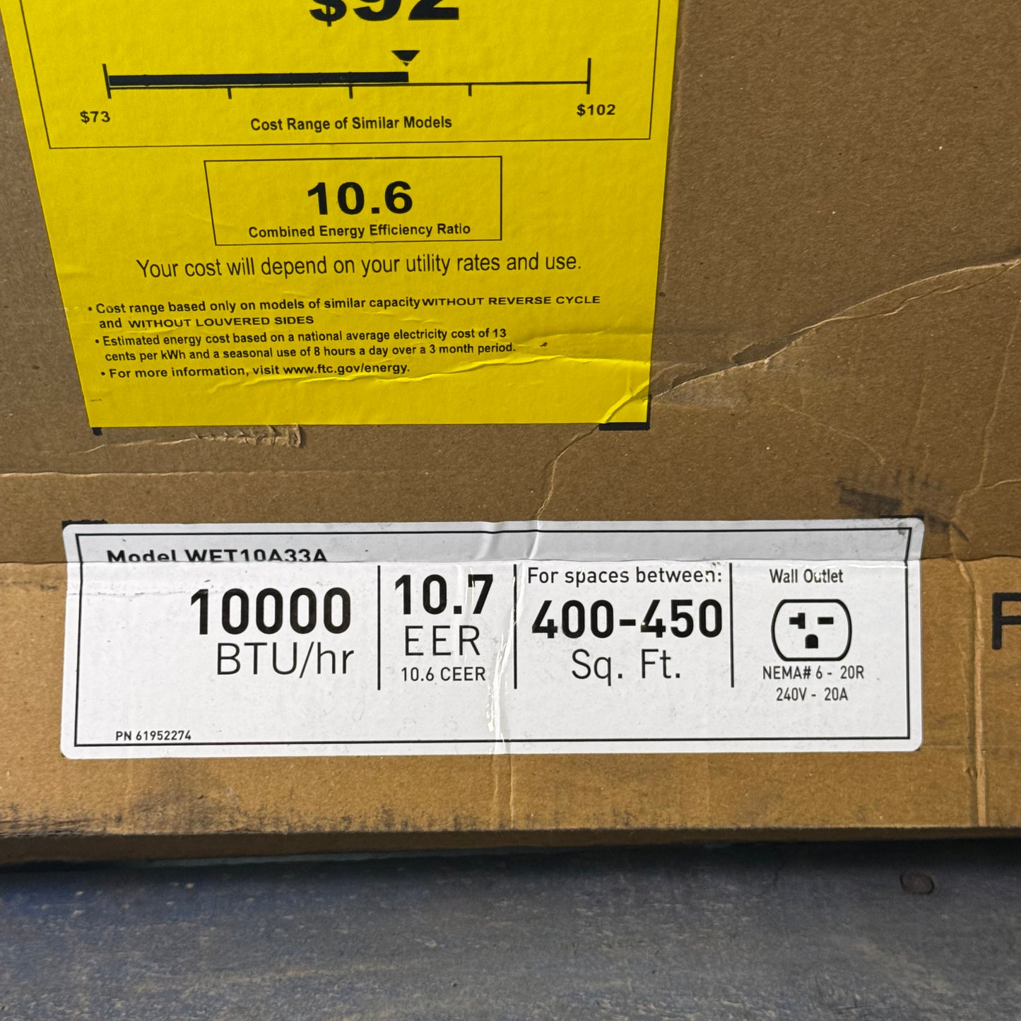 FRIEDRICH Wall Air Conditioners 12000 BTU Cool, 230V White WET10A33A (New Other, Minor Damage)