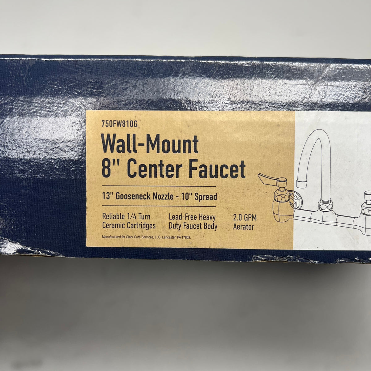 WATERLOO Wall-Mounted Faucet Double-Jointed Swing Spout 8" 18" Chrome 750FW810G