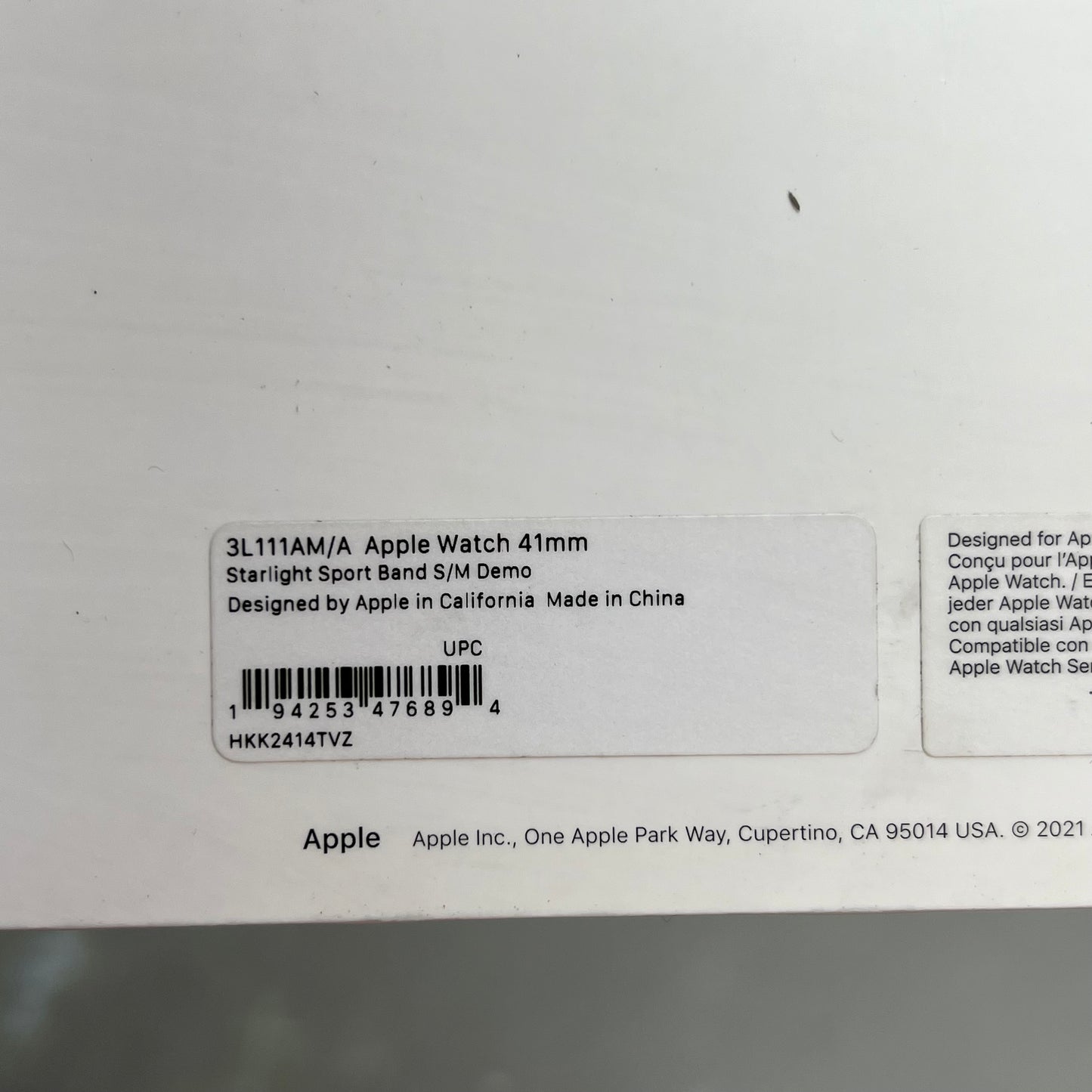 APPLE Watch Starlight Sport Band Soft & Durable S/M 41mm Tan 3L111AM/A (Return)