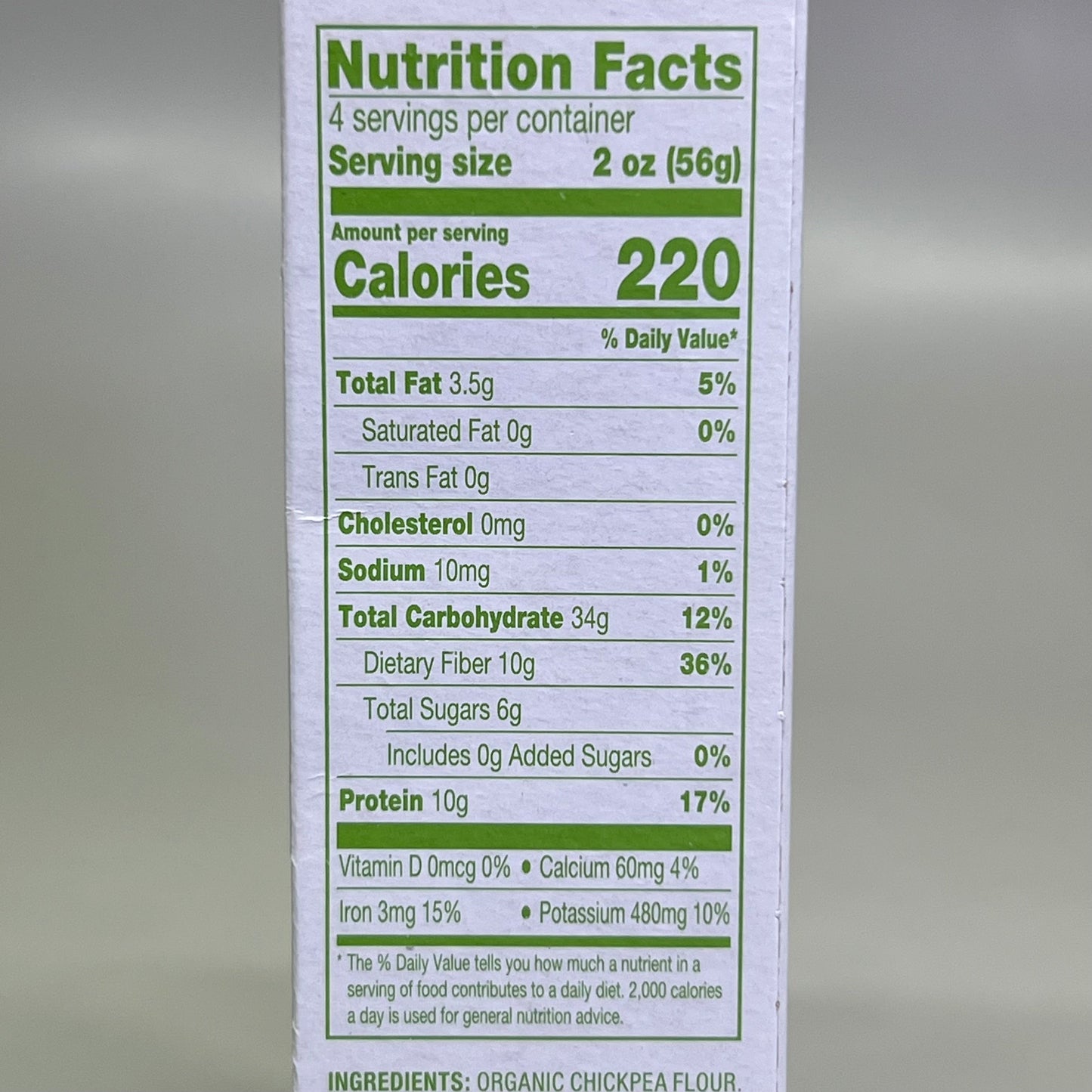 ZA@ SIMPLE TRUTH ORGANIC (6 PACK) Chickpea Penne Pasta 8 oz Yellow BB 02/26 A