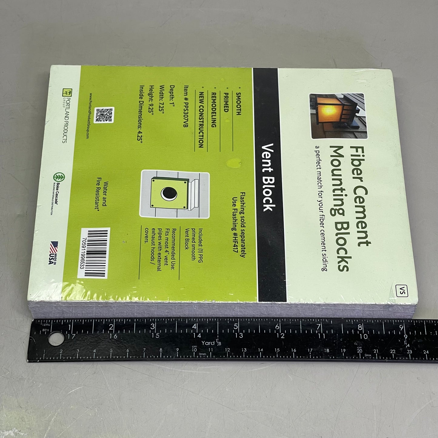 PORTLANDPRODUCTS (10 PACK) Primed Smooth Vent Block O/D 7.25" x 9.25" x I/D 4.25" Grey PPS307VB