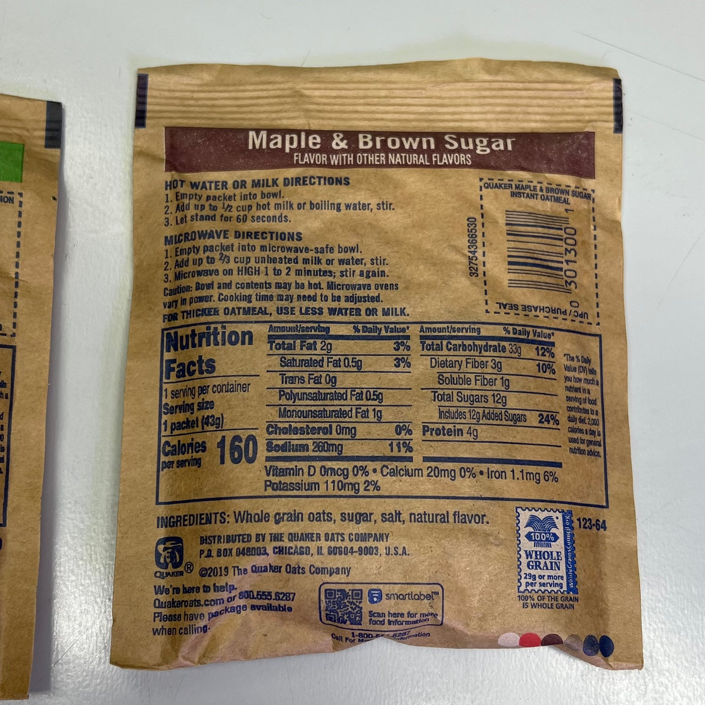 QUAKER (64 COUNT) Instant Oatmeal Variety Box 1.51 Oz 31682 BB 05/26