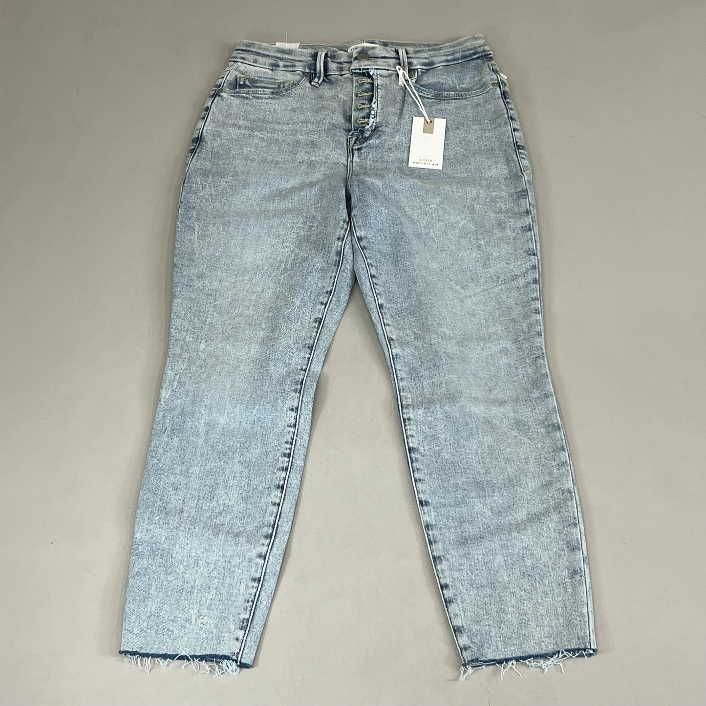 GOOD AMERICAN Good Petite Skinny Mid-Rise Jeans Women's Sz 8 Indigo649 GPSKC014T