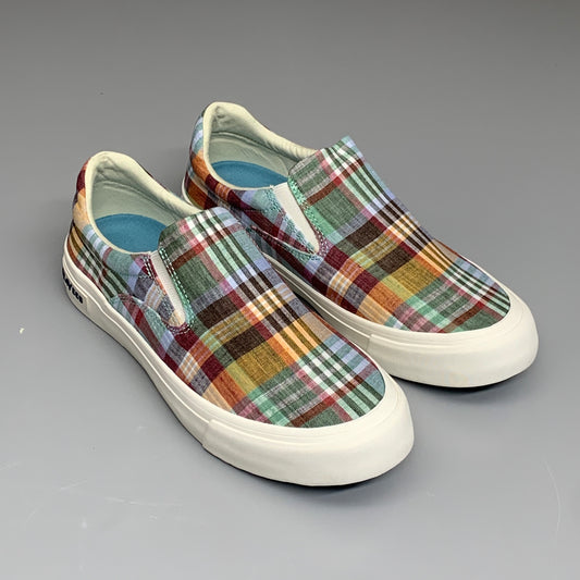 SEAVEES Hawthorne Slip On Sz Women's 7.5 Picnic Madras Linen (New)