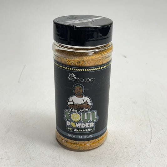 RECTEQ Chef Jhon's Soul Powder Rub Hot Lemon Pepper Seasoning  11.4 oz BB 09/27