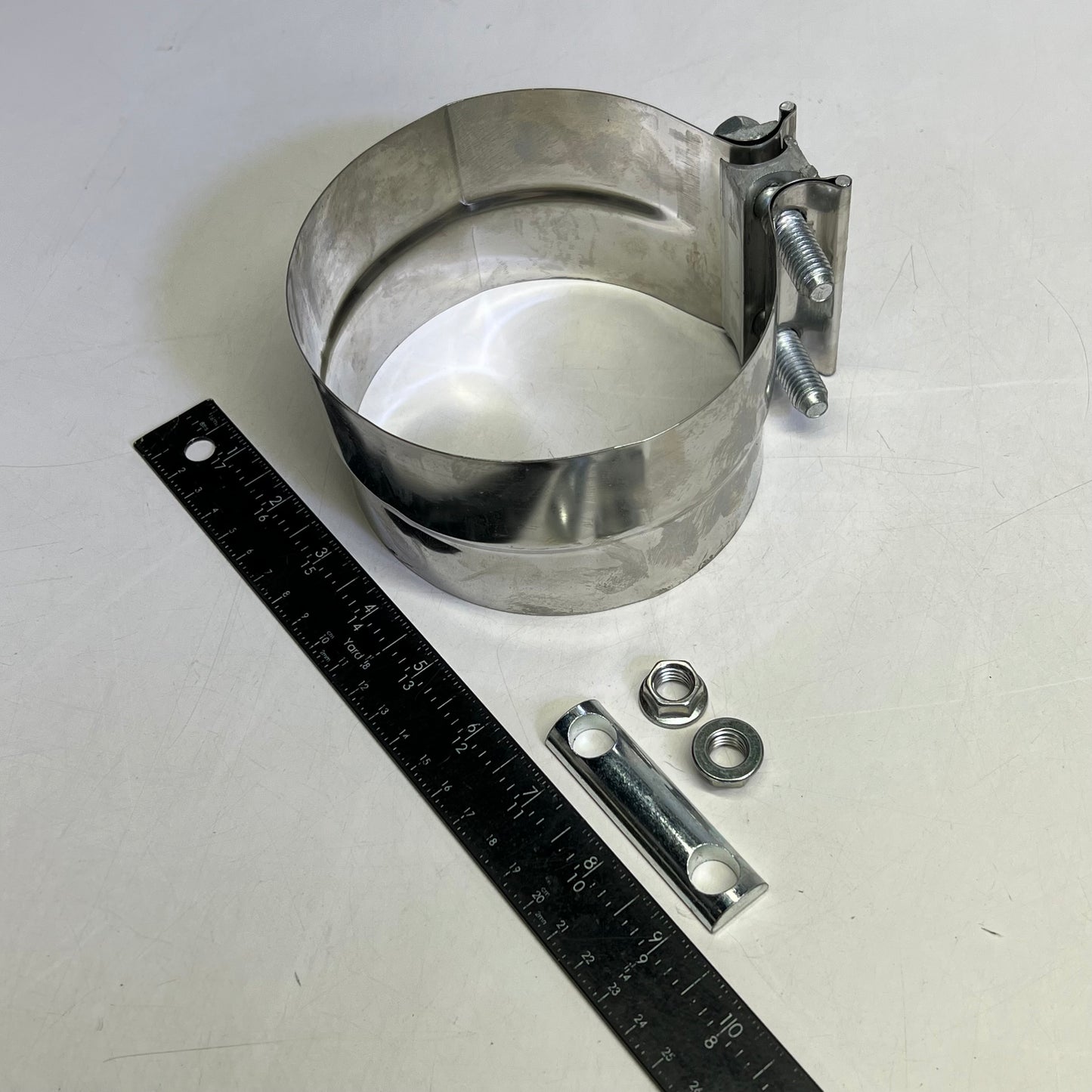 ZA@ WORLDWIDE POWER PRODUCTS (2 PACK) Torca Replacement Clamp Stainless Steel 5" Chrome TLC500S