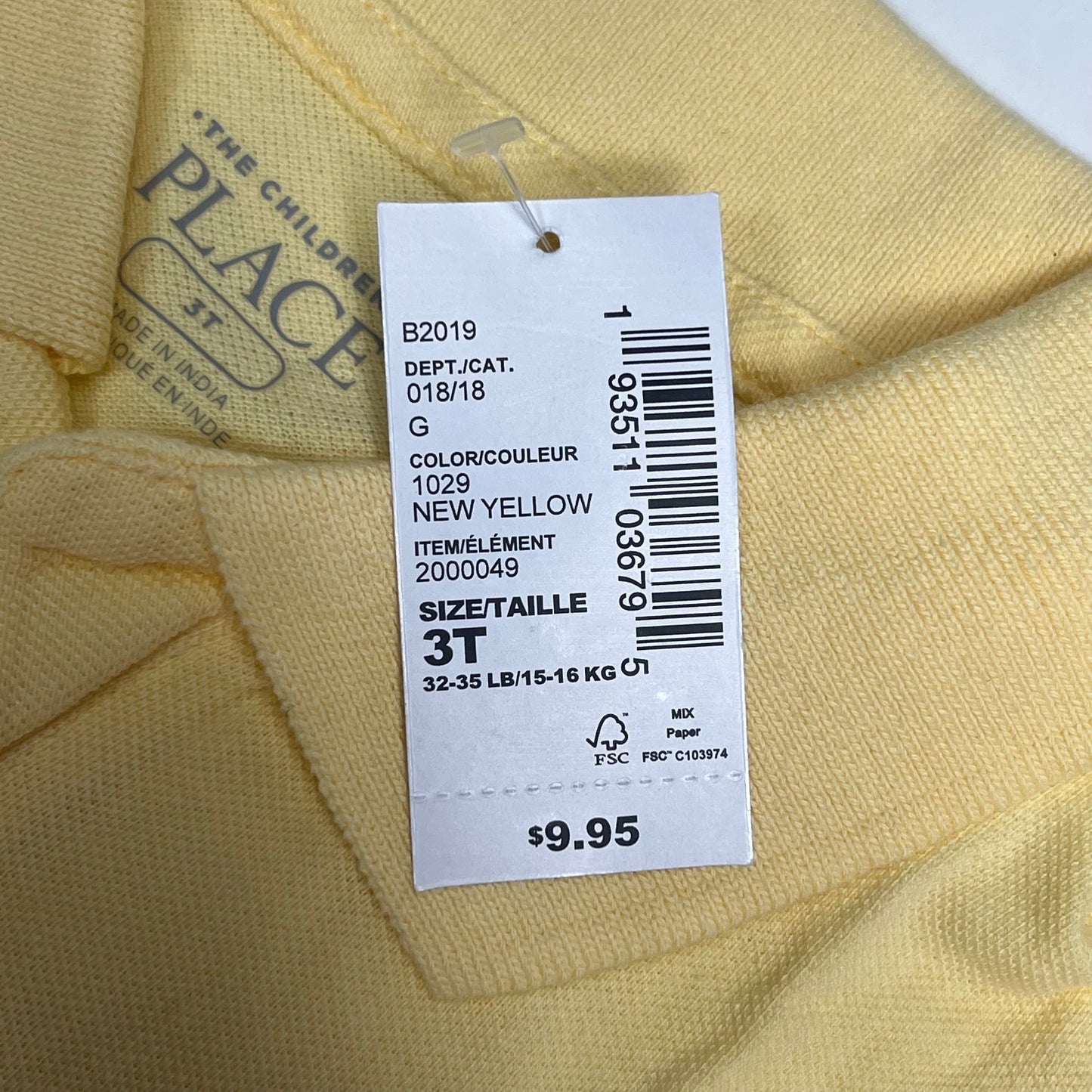 THE CHILDRENS PLACE (3 PACK) Uniform Soft Pique Polo Shirt Boy's Sz 3T Yellow