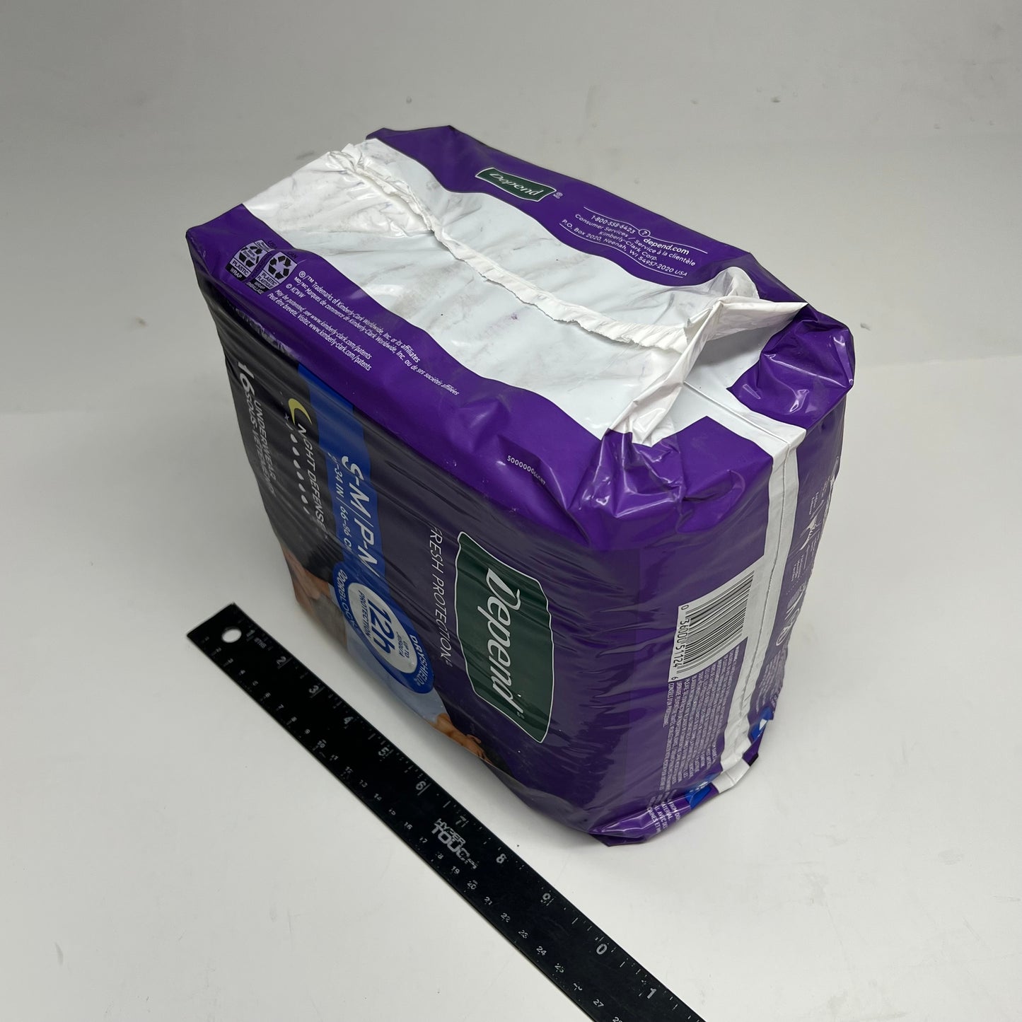DEPENDS (4 PACK, 16 EACH) Fresh Protection Dry Shield  Unisex Sz S-M Grey 55156