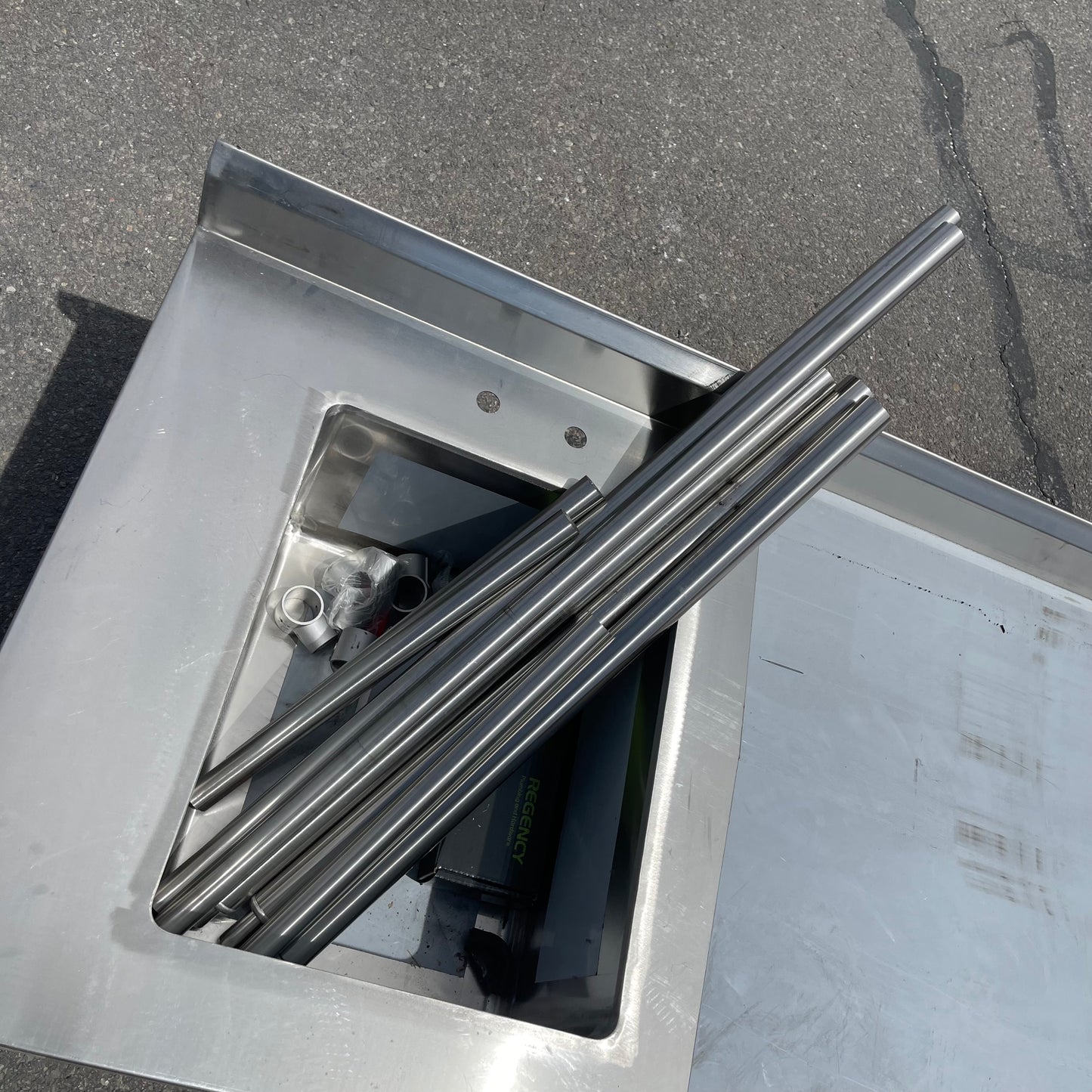Z@ Pallet of REGENCY Work Table w/ Left Sink Stainless Steel 600ST3096L (NEW)