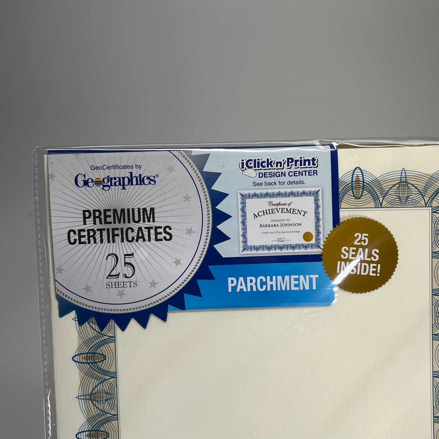 GEOGRAPHICS (4 PACK, 25 SHEETS EACH) Gold Seal Parchment Certificates 8.5"x11"