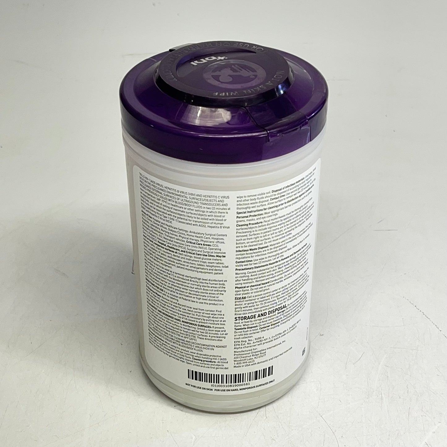 ZA@ PDI  (2 PACK, 75 WIPE EACH) Sani-cloth Germicidal Disposable Wipe Extra Large (Distressed)