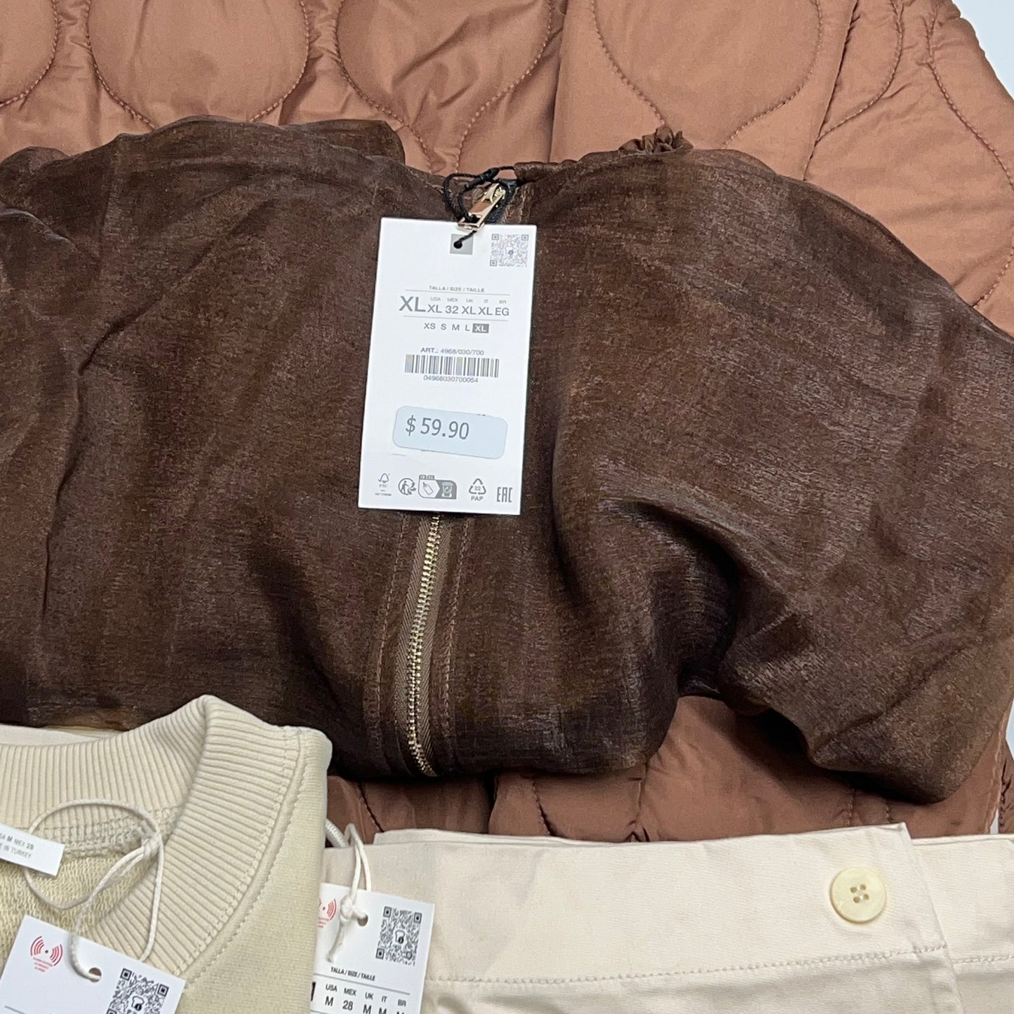 ZA@ ZARA Lot of Assorted Clothing Quilted Coat, Dress, Pullover & Pants Women's Sz S/M/XL Multicolor