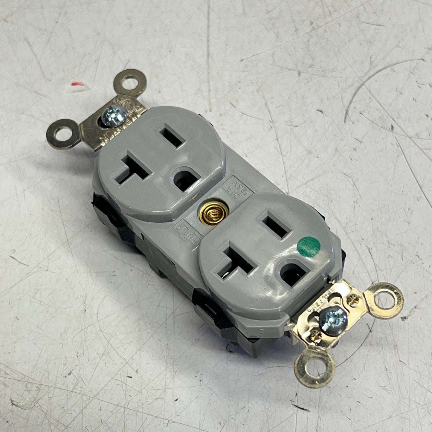 LEVITON  Lev-lok Hospital Grade Duplex Receptacle 20 Amp 125 V Grey M8300-GY