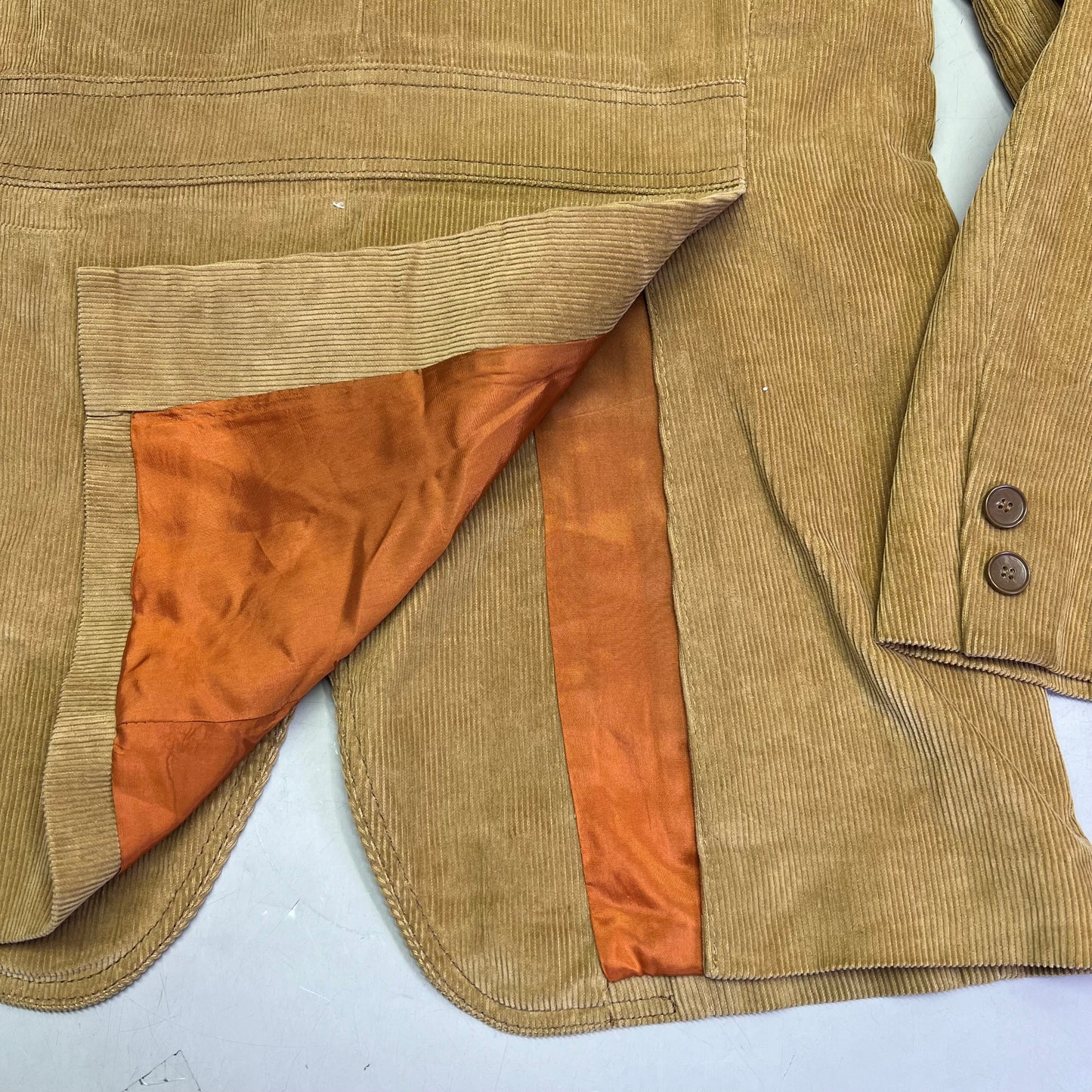 JC PENNYS Vintage 80's Style Corduroy Blazer Men's Sz 42L Dark Khaki (Pre-Owned)