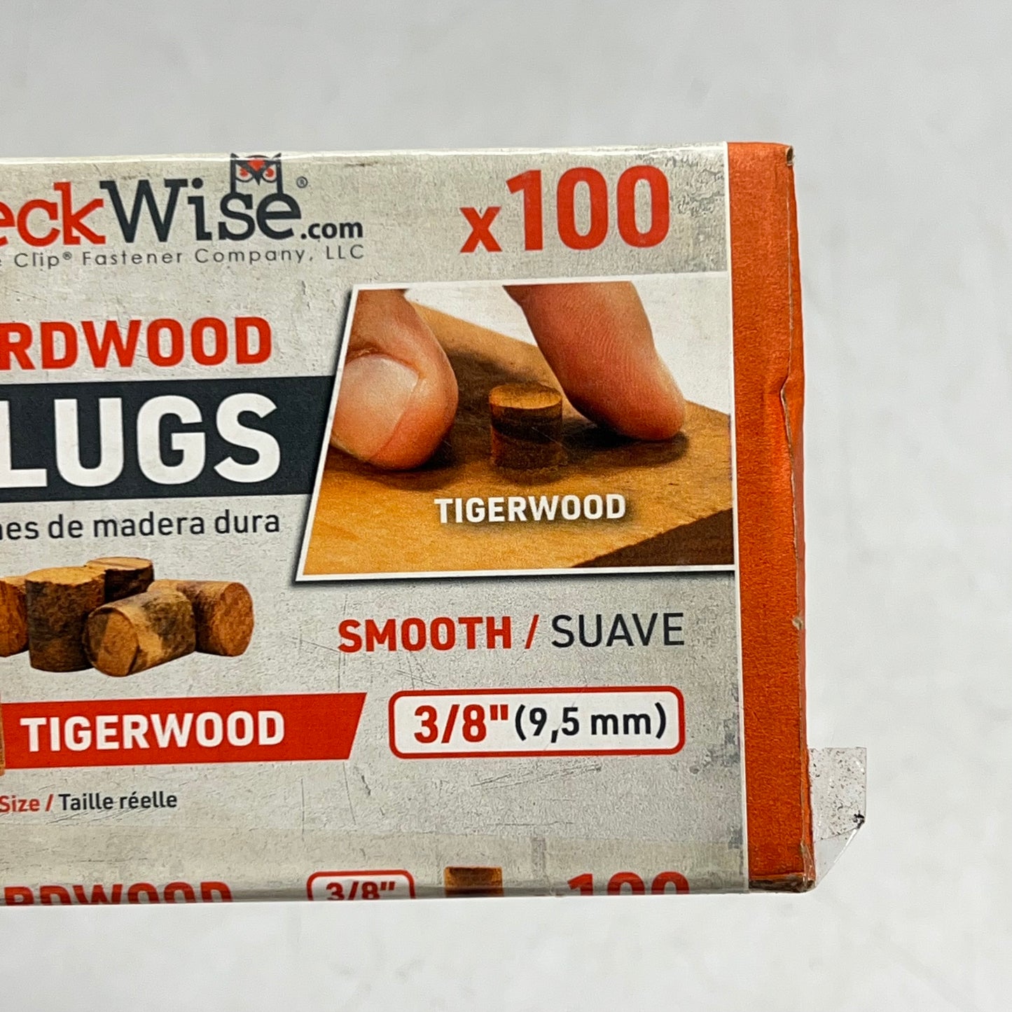 DECK WISE (2 PACK, 100 EACH) Hardwood Deck Plugs Tigerwood Smooth 3/8" Tan