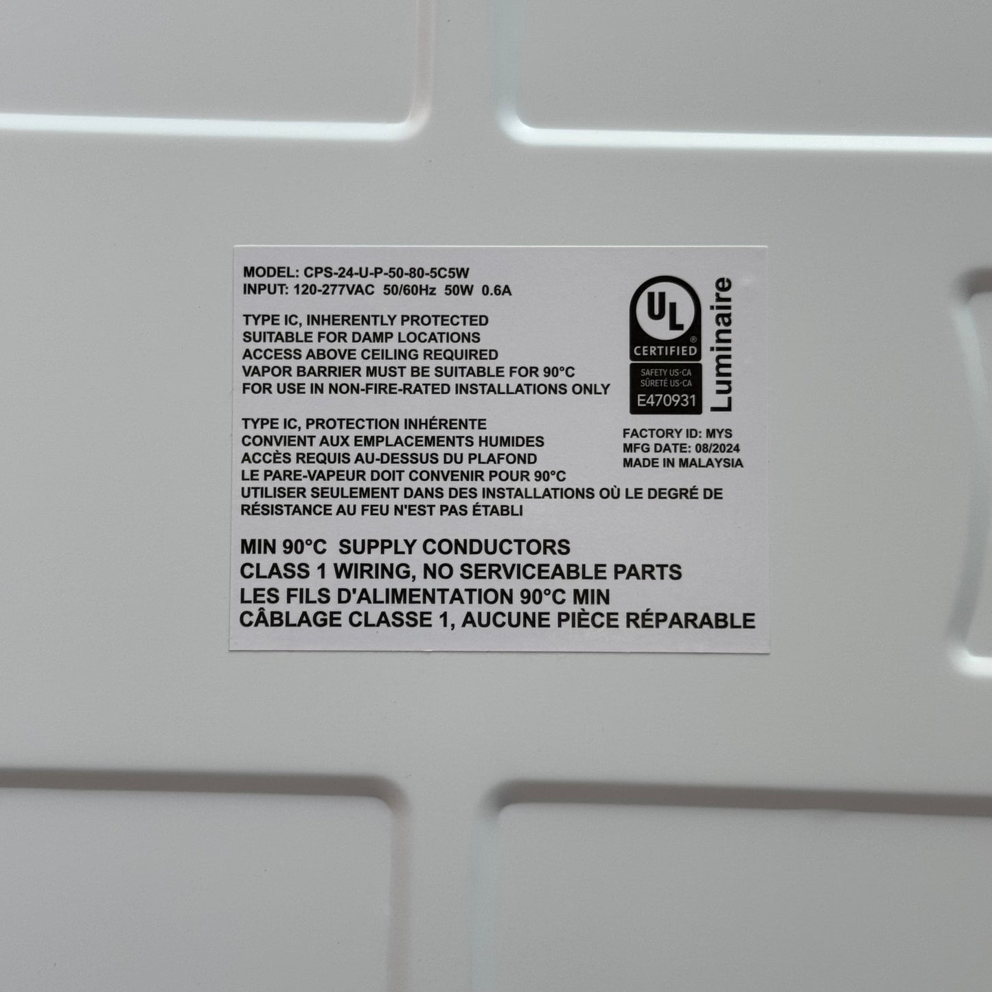 PEACHTREE (2 Pcs) Backlit LED Panel Ceiling Light Sz 49.02" x 3.34" x 25" White