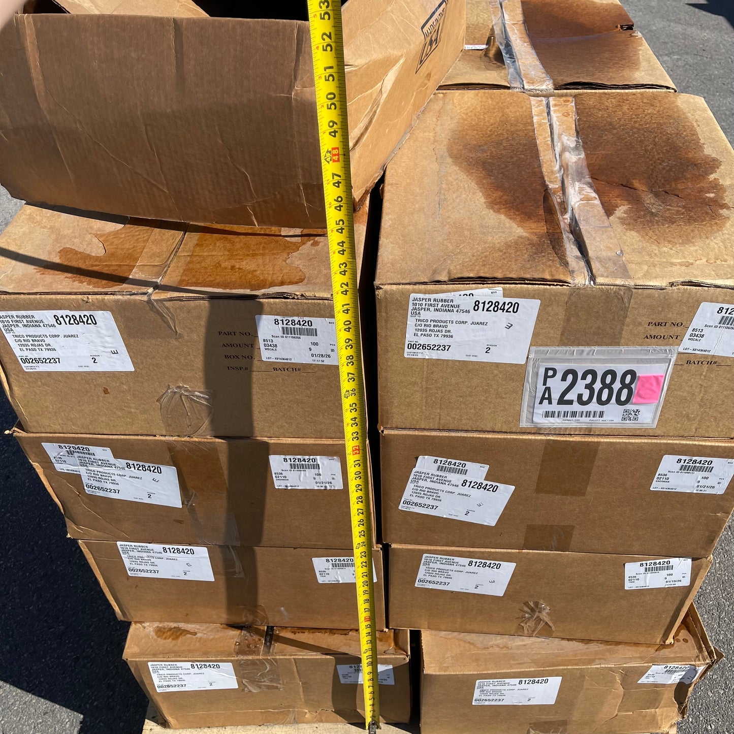 ZA@ Pallet of JASPER RUBBER Rectangle Gaskets 9"x6" 002652237 (AS-IS)(A)