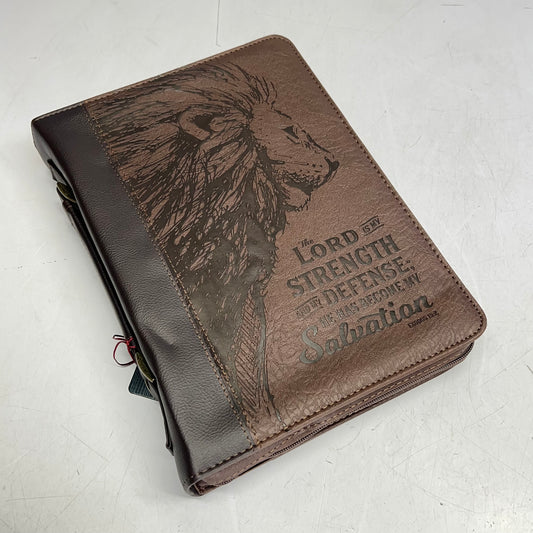 CHRISTIAN ART GIFTS Exodus 15:2 Faux Leather Classic Bible Cover 8"x11" Brown