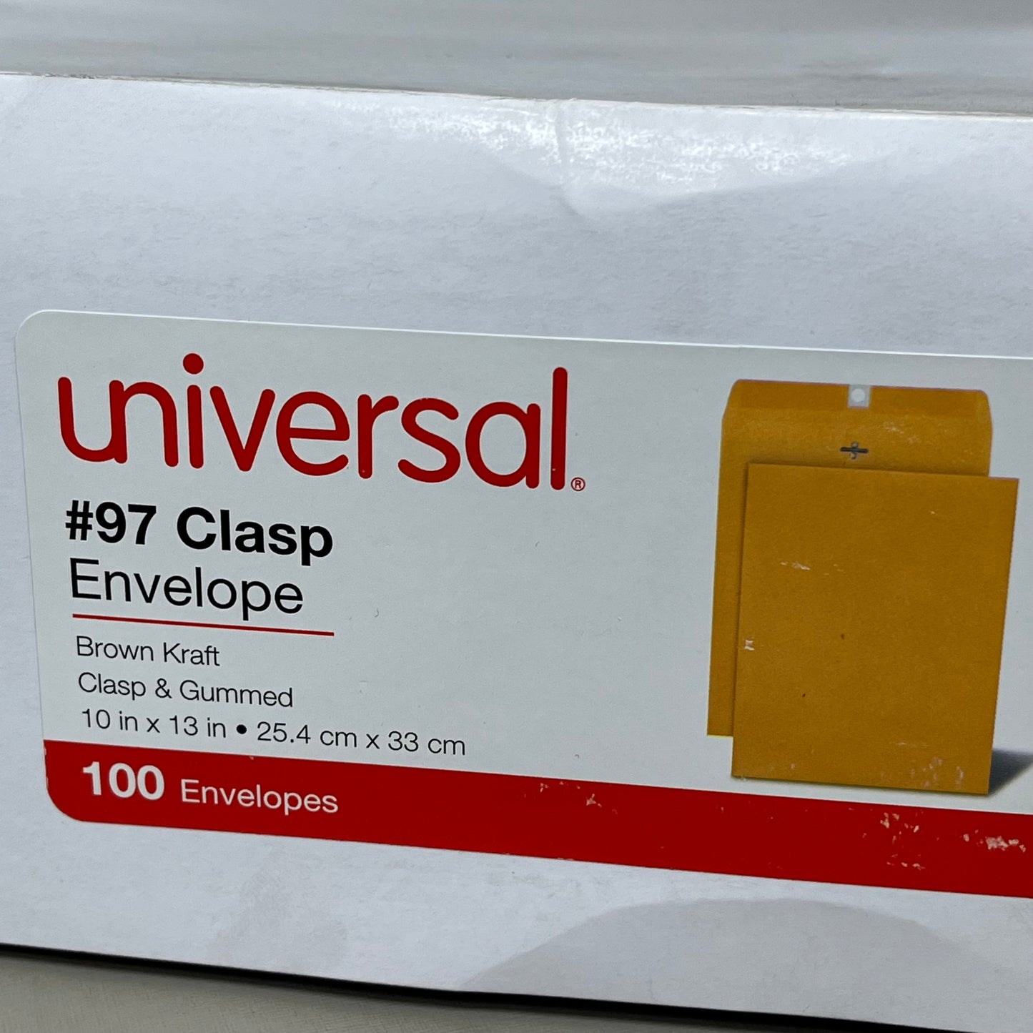 UNIVERSAL (2 BOXES, 200 ENVELOPES TOTAL) Clasp Envelope Kraft #97 Brown