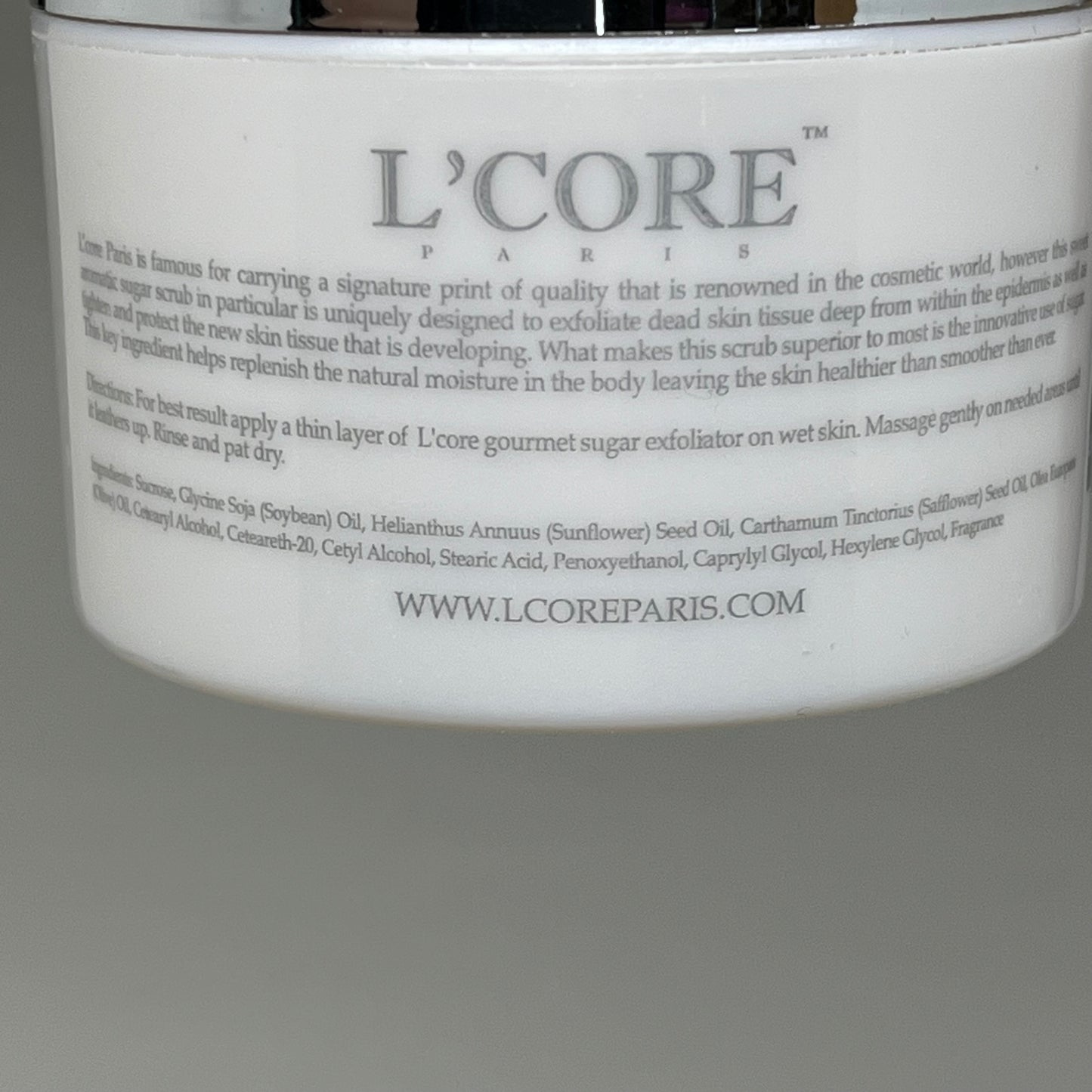 ZA@ L'CORE Gourmet Sugar Exfoliator 8.4 oz BB 24 Months After Opening