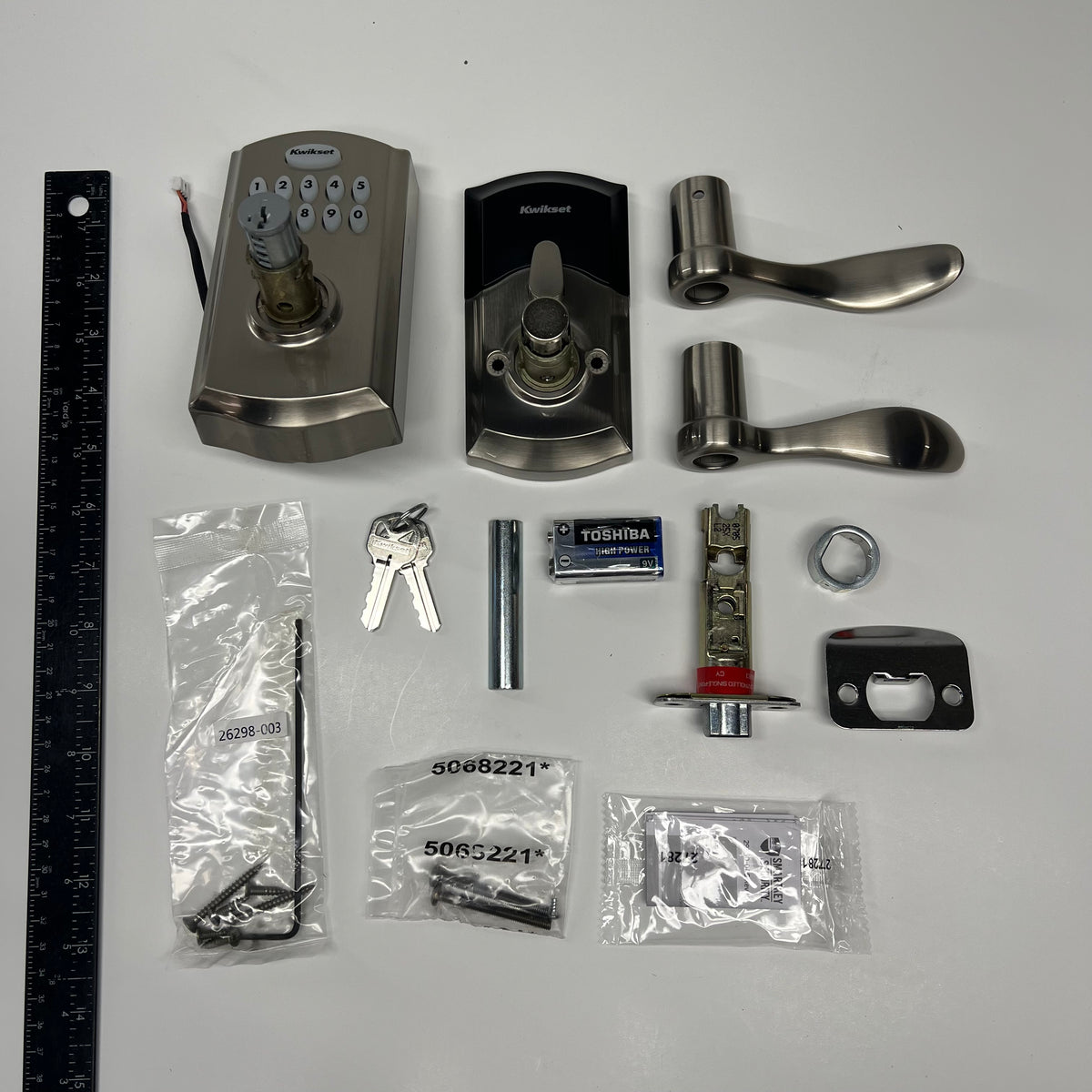 KWIKSET Smart Code 955 Electronic Pembroke Door Handle Satin Chrome 99550-002