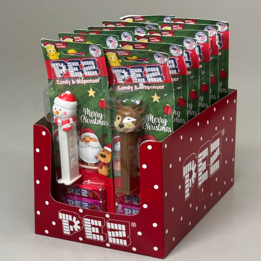 ZA@ PEZ (12 PACK) Christmas Charter Candy Dispenser Assortment 3 Rolls Candy Per Package BB 04/29 Damaged Packaging