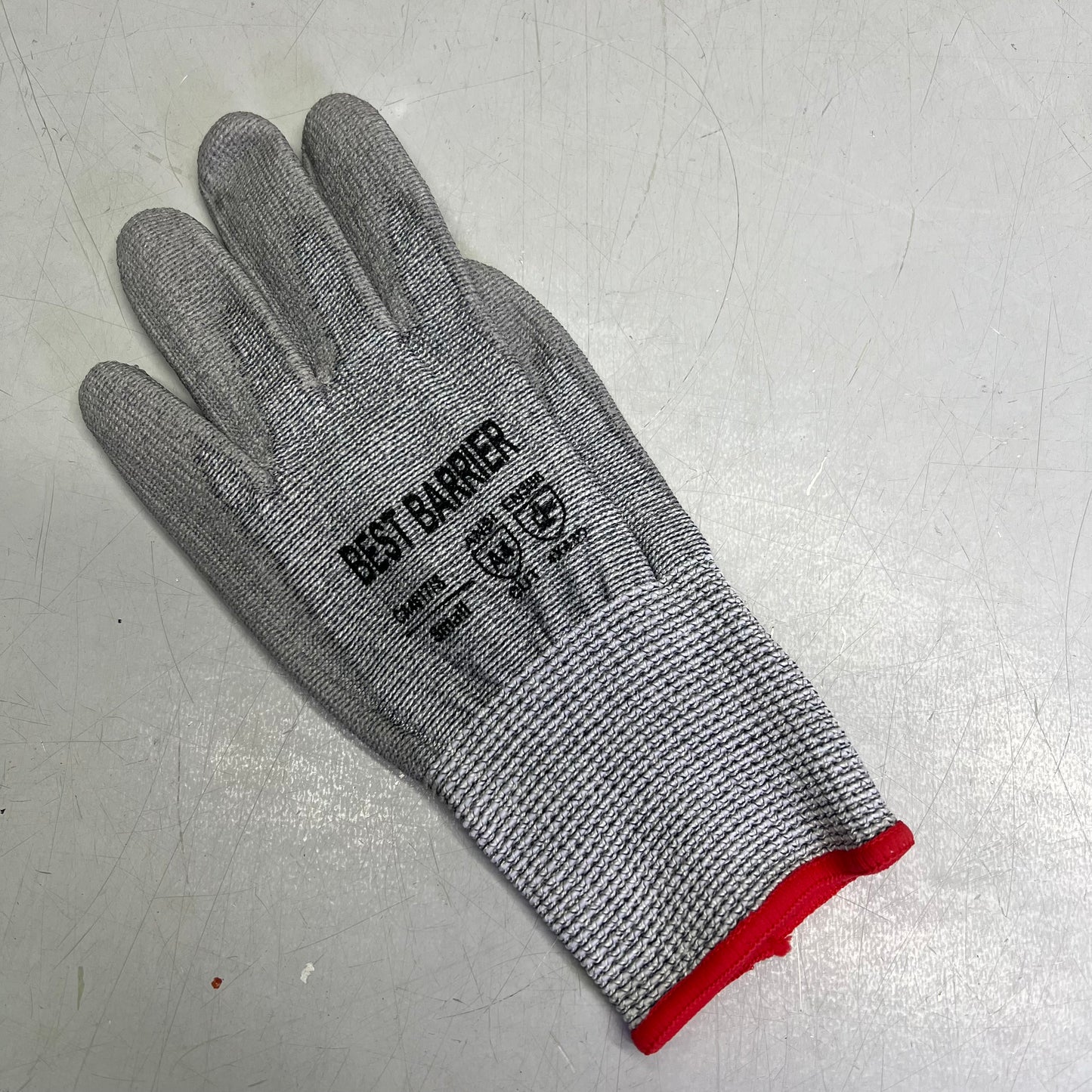 BEST BARRIER (12 PK) Gloves Anti-Cut Level 4 Cut PU Coated Sz S Grey CA4617