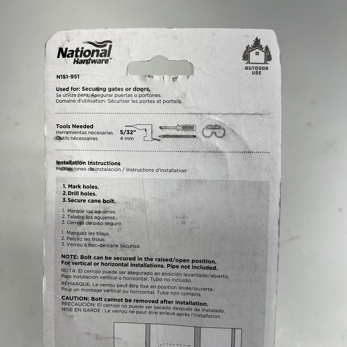 ZA@ NATIONAL HARDWARE (2 PACK) Cane Bolt Zinc Plated  5/8" x 18" Silver N151-951