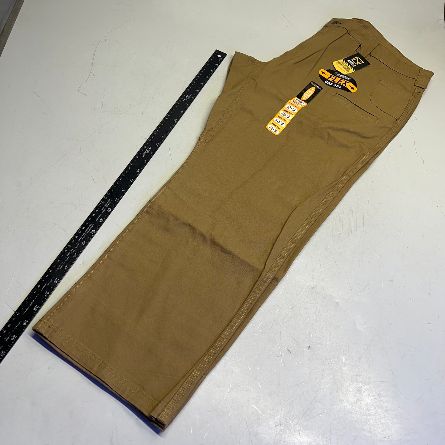 NOBLE OUTFITTERS Flex Stretch Canvas Work Pant Men's Sz 42x30 Coyote 18425