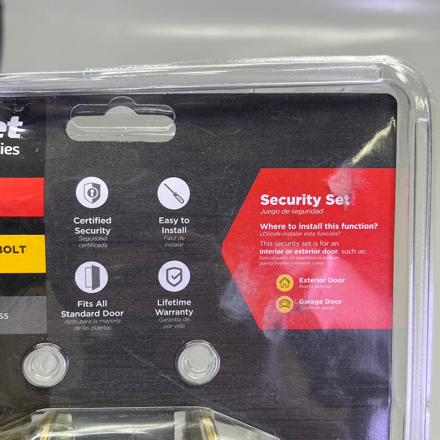 KWIKSET Tylo Polished Deadbolt & Passage Knob 1-3/4" Polished Brass 96900-253