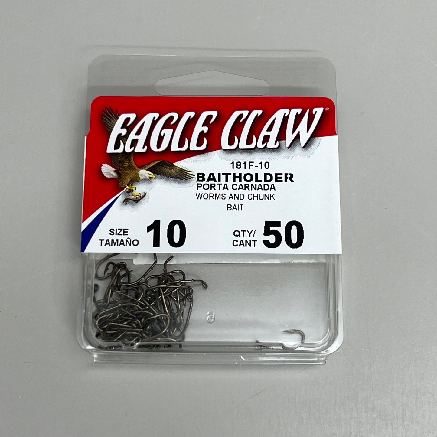 EAGLE CLAW (2 PACK) Down eye 2-Slice Offset Hooks Bronze #10 50pc 181F-10