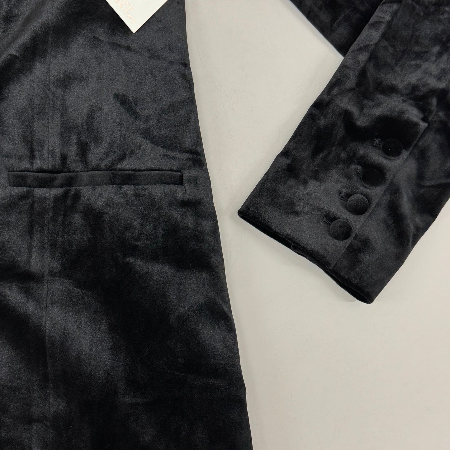 GOOD AMERICAN Velvet Sculpted Blazer Women's Sz XL Black001 GJK0124