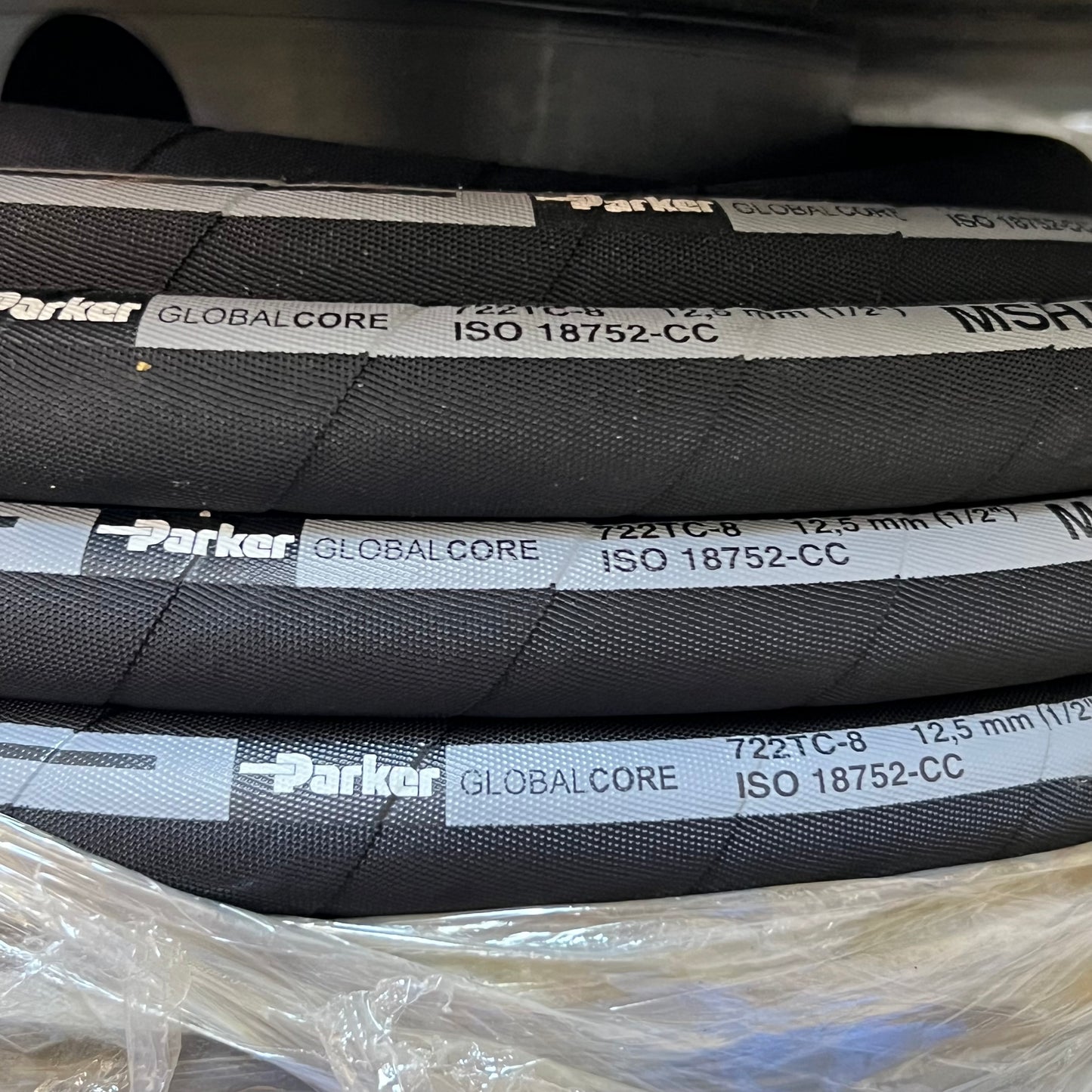 PARKER Hydraulic Hose 4000 PSI 1/2" I.D 100 ft Black 722TC-8-RL