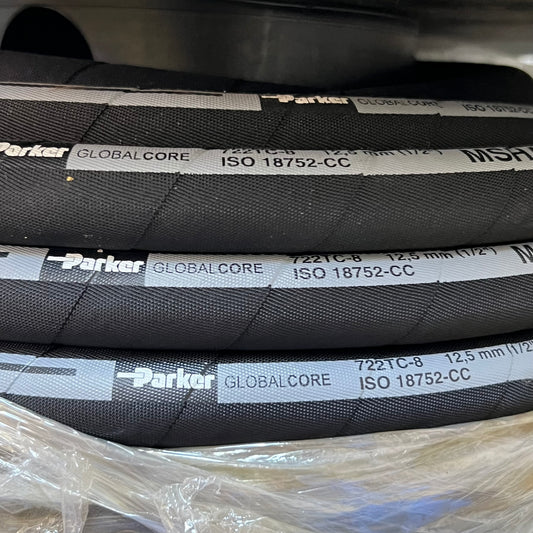 PARKER Hydraulic Hose 4000 PSI 1/2" I.D 100 ft Black 722TC-8-RL