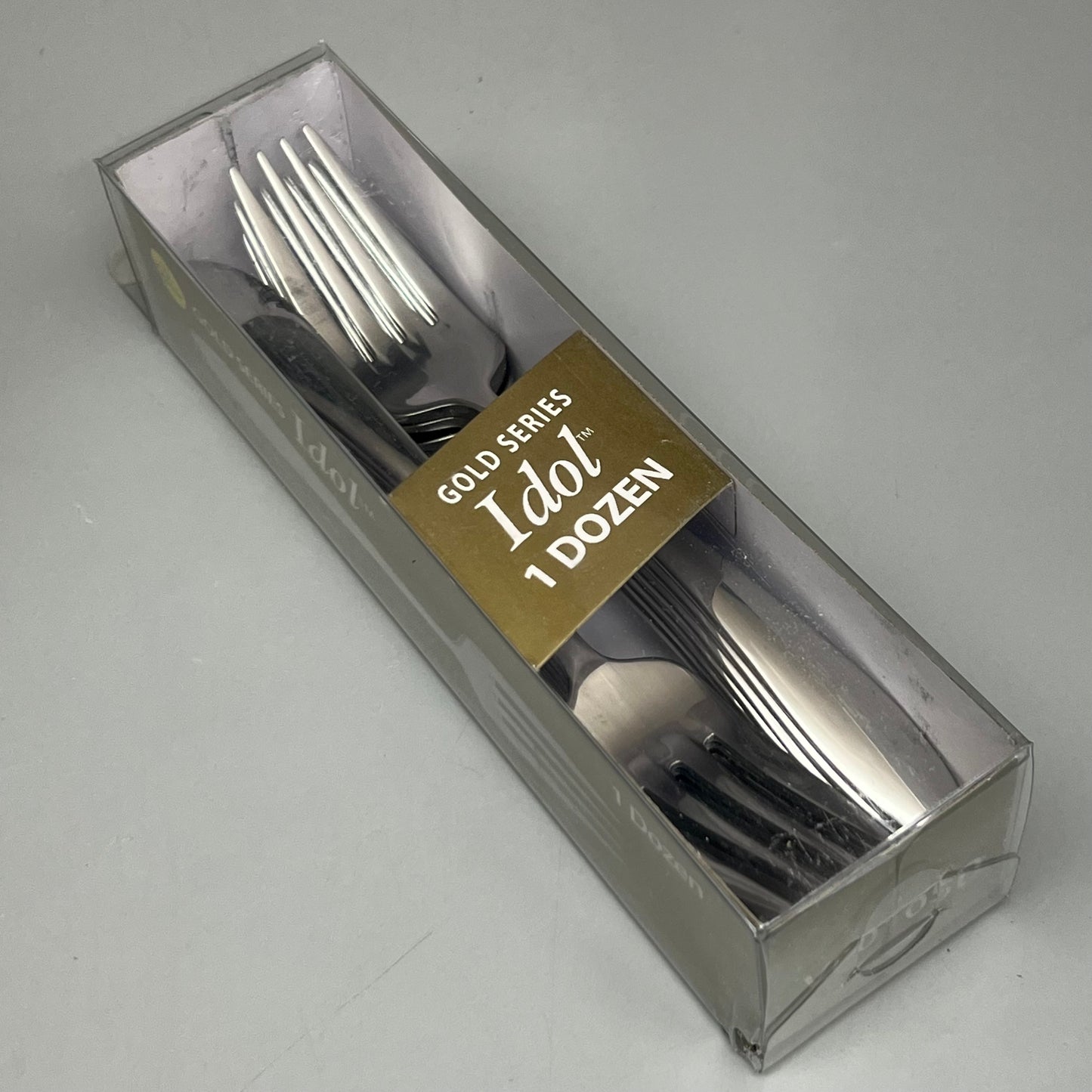 GOLD SERIES IDOL 2 Pack of 12 Qualite Stainless Dinner Forks Metalic