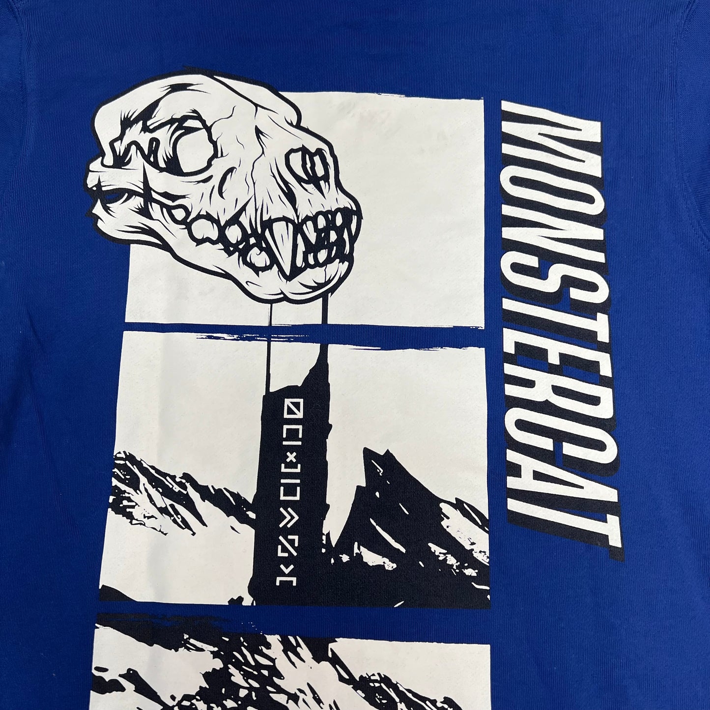 MONSTERCAT Records Full Zip Hooded Jacket W/ Printed Back Men's Sz S Blue