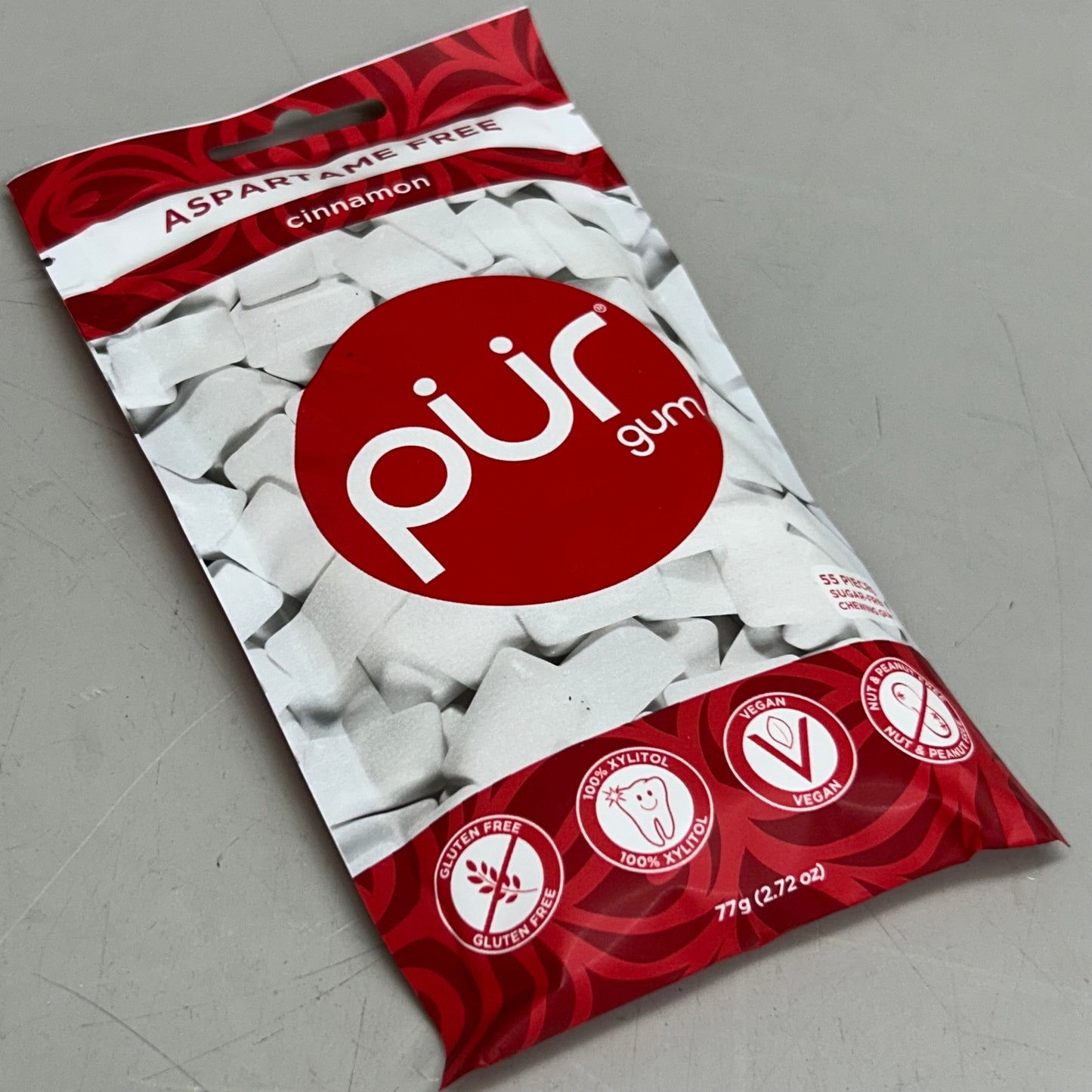 ZA@ PUR (12 PACK, 55 Pieces Each) Sugar Free Cinnamon Flavored Chewing Gum D